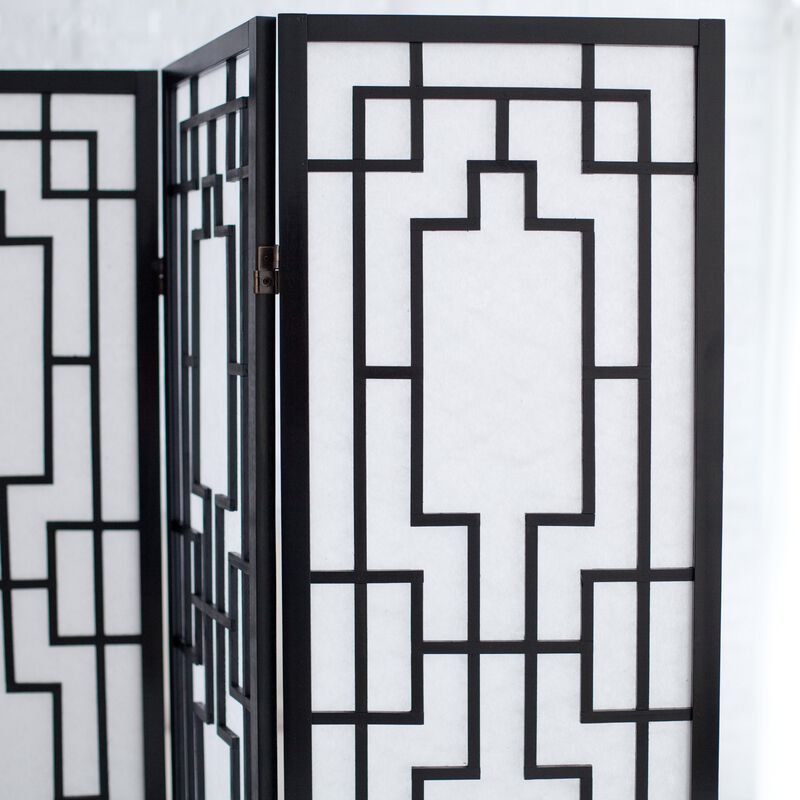 Streamdale Sudoku 3 Panel Room Divider Screen, Black