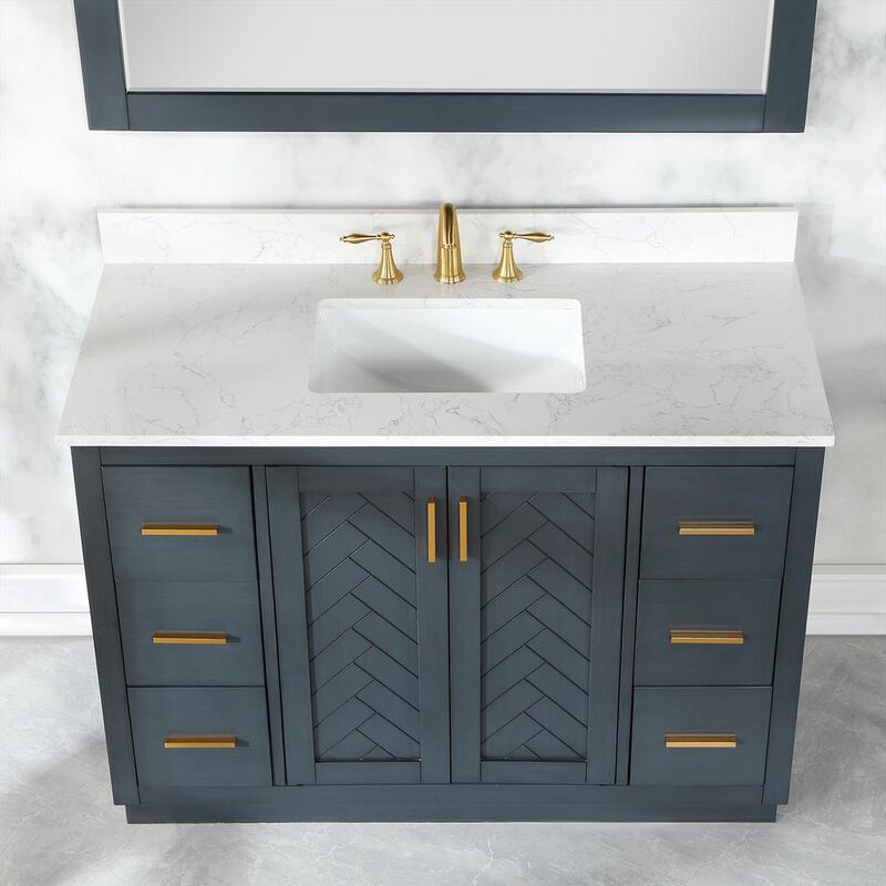 Altair 48 Single Bathroom Vanity Set in Classic Blue with Mirror