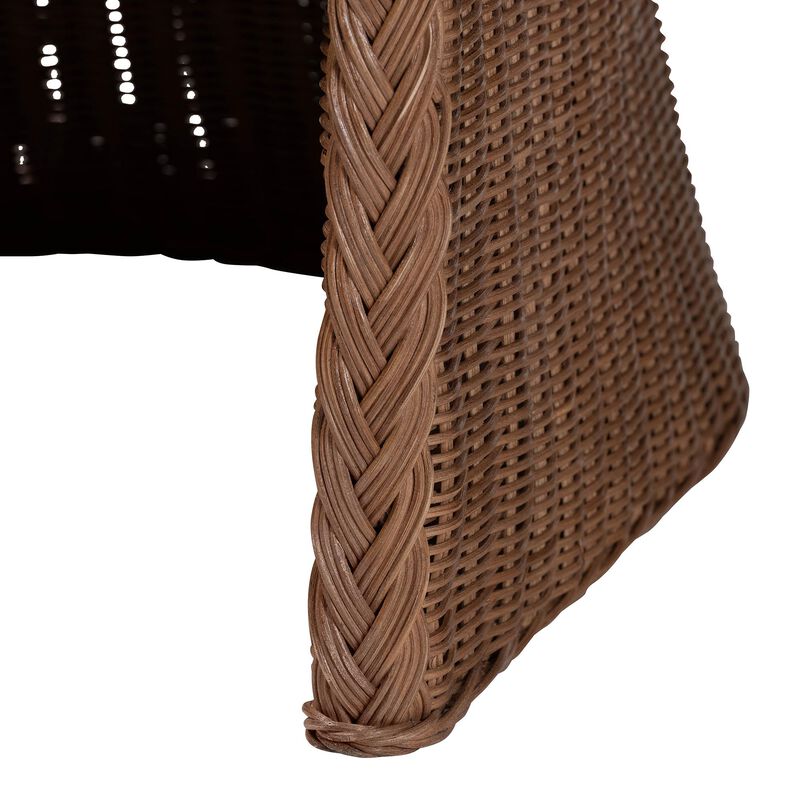 bali & pari Memphis Bohemian Peanut Brown Braided Rattan Arm Chair