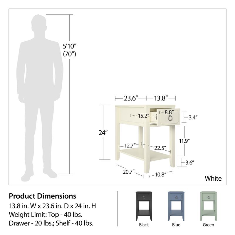 Novogratz Her Majesty Narrow Side Table