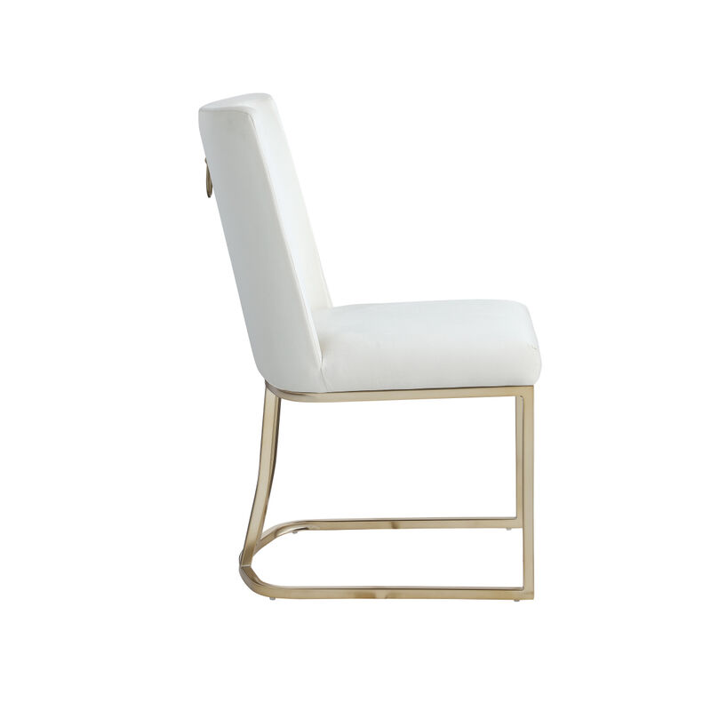 Dining Chairs, Velvet Upholstered Side Chair, Metal Legs (Set Of 2)