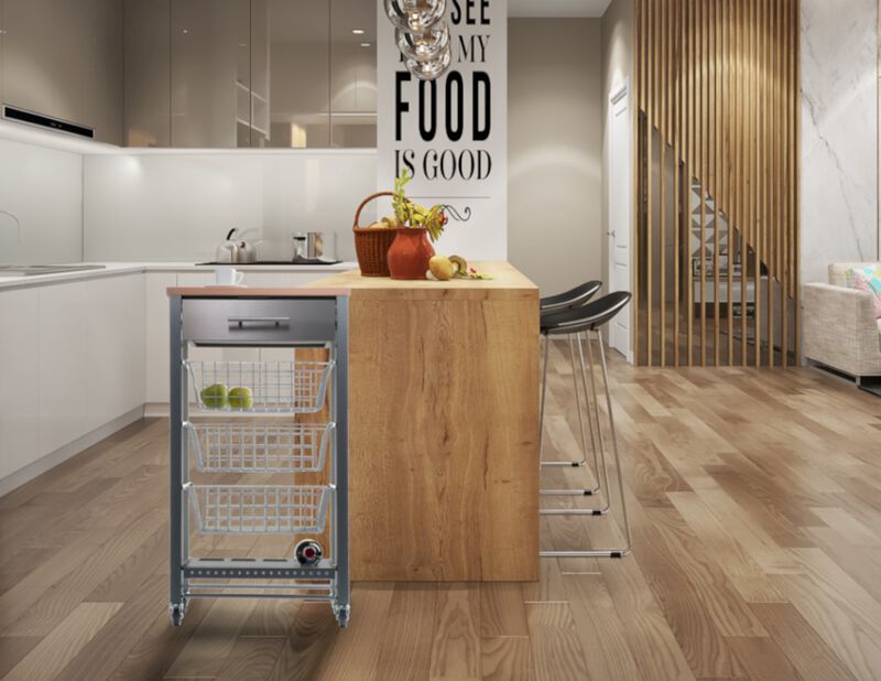 Rolling kitchen cart with Stainless Steel top, Fifty-Fifty