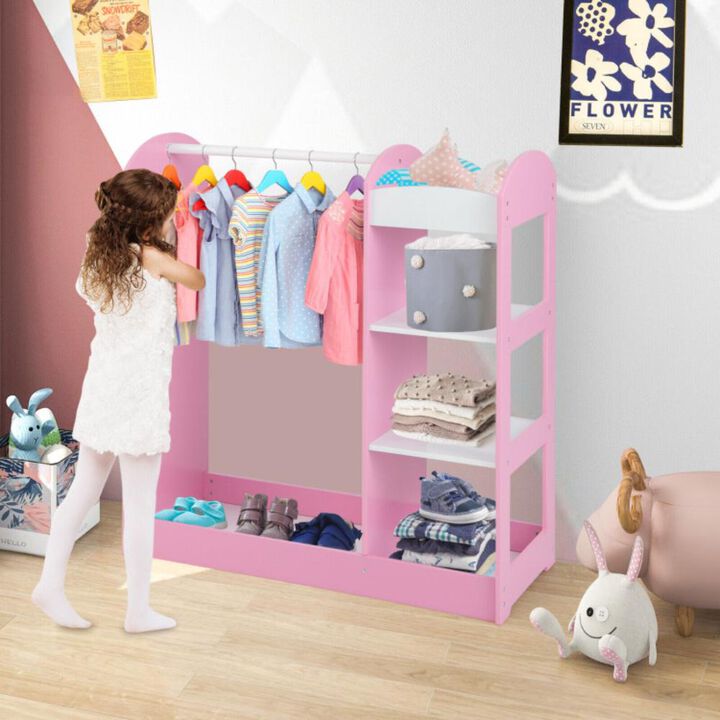 Hivvago Kids Dress Up Storage with Mirror