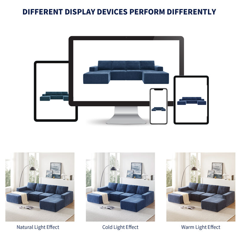 Merax Modular U Shaped Sectional Sofa Floor Couch Set