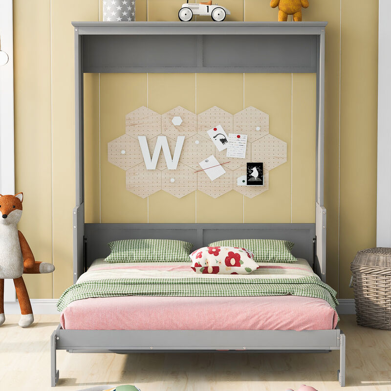 Merax Murphy Bed with a Shelf Cabinet Bed