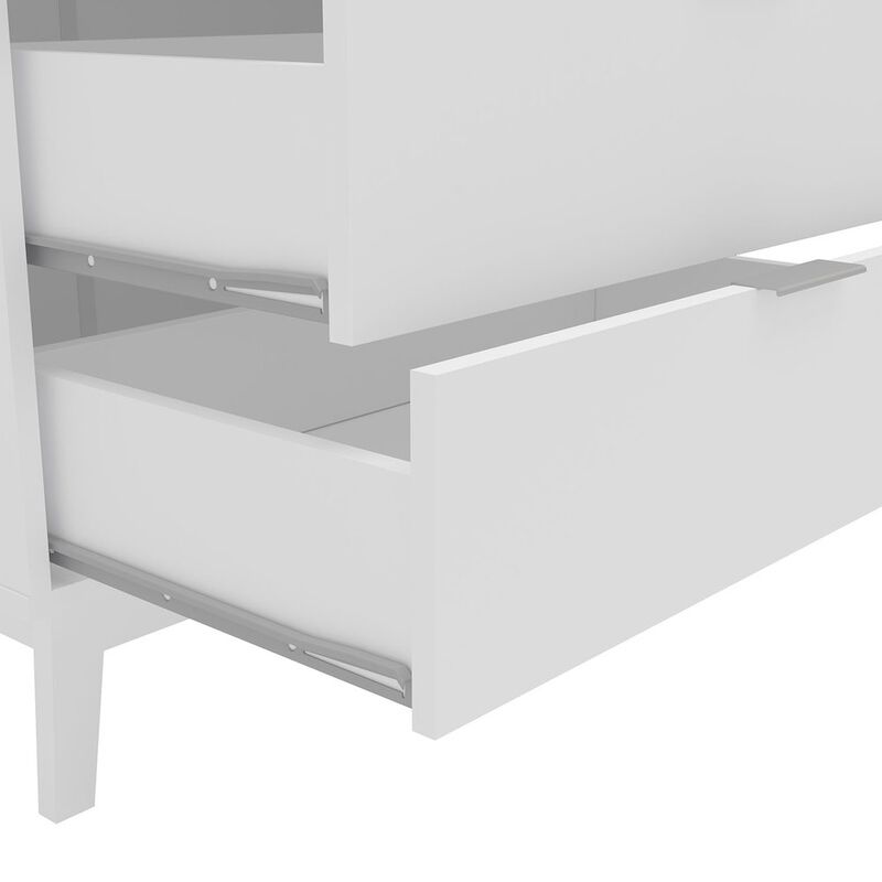 Polifurniture Victoria Modern 5 Drawer Dresser, White