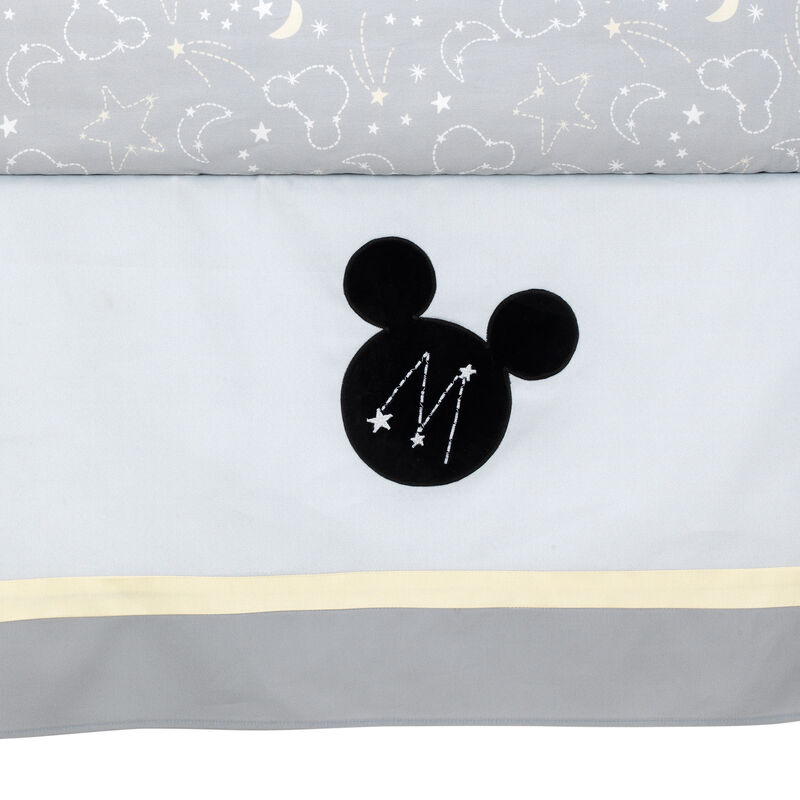 Disney Baby Mickey Mouse Gray/Yellow 4-Piece Crib Bedding Set by Lambs & Ivy