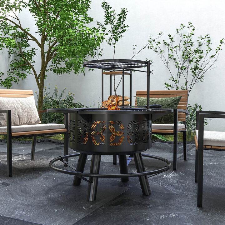 Streamdale Ultimate Fire Pit Warmth, Grilling, and Convenient Storage