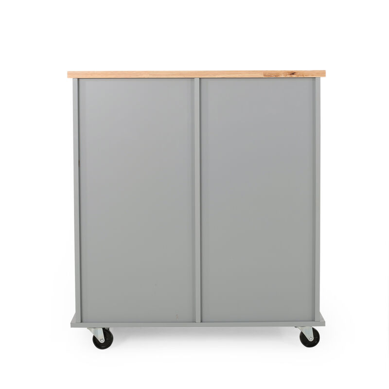 Merax Kitchen Island with 2 Drawers and 1 Door