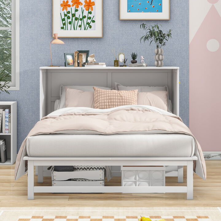 Merax Murphy Bed with Built-In Charging Station and a Shelf