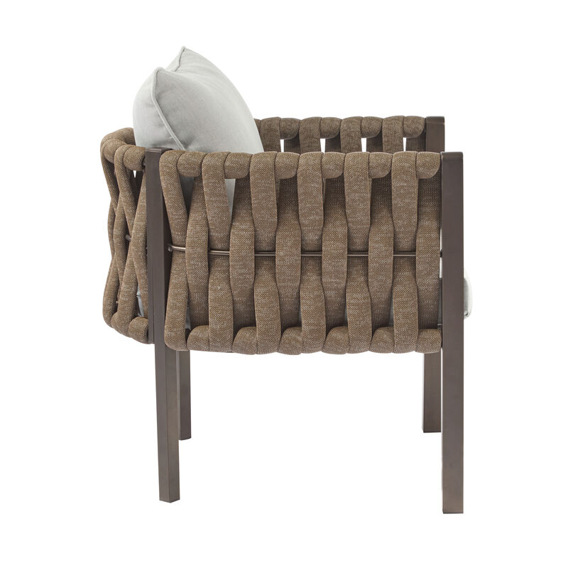 Merax 2-Pieces Outdoor Metal Patio Club Chair Arm Chair with Cushion