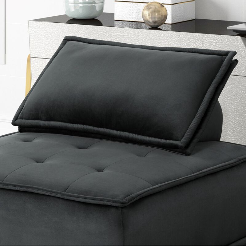 Anna Black Velvet Set Of 2 Armless Lounge Chair
