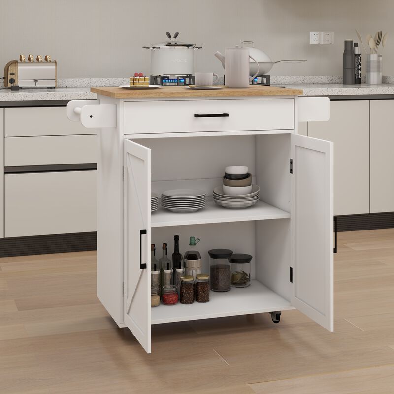 Streamdale Rolling Kitchen Trolley Cart with Shelves & Towel Rack