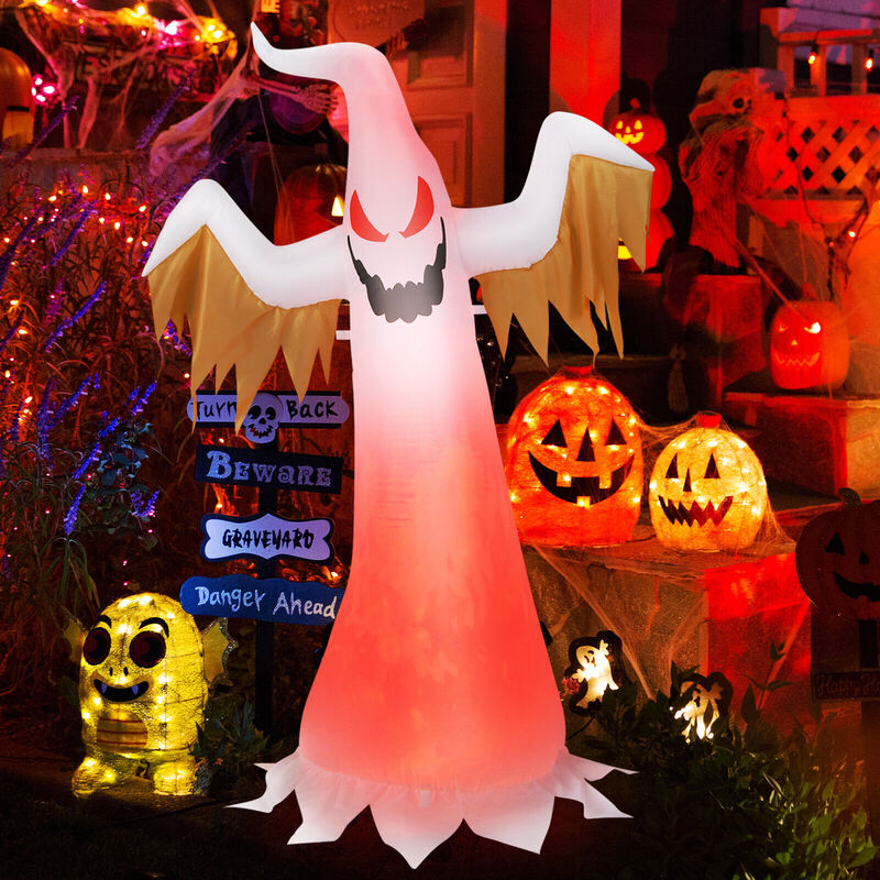 6 Feet Halloween Inflatable Ghost Quick Blow up Halloween Decor with LED Lights