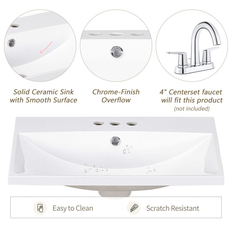 Merax Modern Sleek Bathroom Vanity with Sink