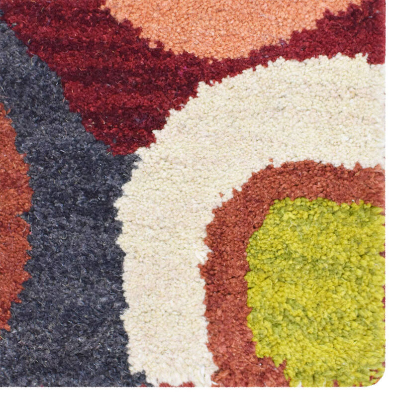 RUGSOTIC CARPETS HAND TUFTED WOOL ECO-FRIENDLY AREA RUGS  - 3'x5', Rectangle Shape, Multicolor, Contemporary Modern Design, High Pile Handmade Area Rugs for Living Room, Bed Room (K11125)