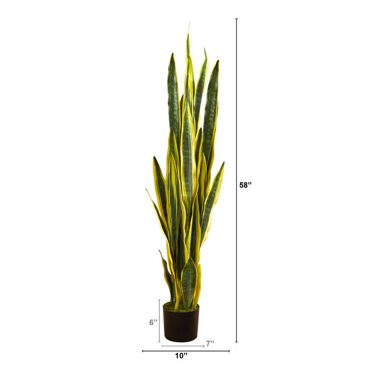 Hivvago 58" Sansevieria Artificial Plant