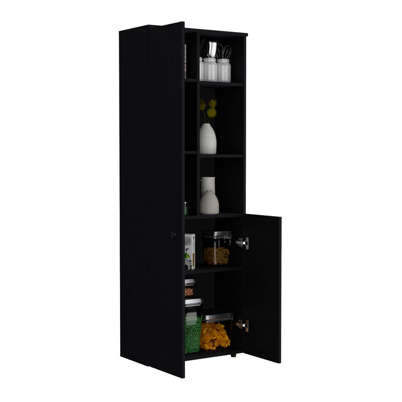 Konik 67-Inch High Storage Cabinet Kitchen Pantry With Three Doors and and Three Exterior Shelves