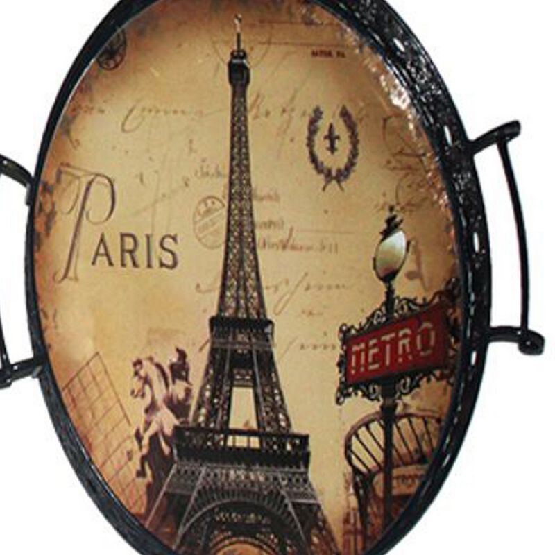 Charming 3 Piece Tray with Handle - Benzara
