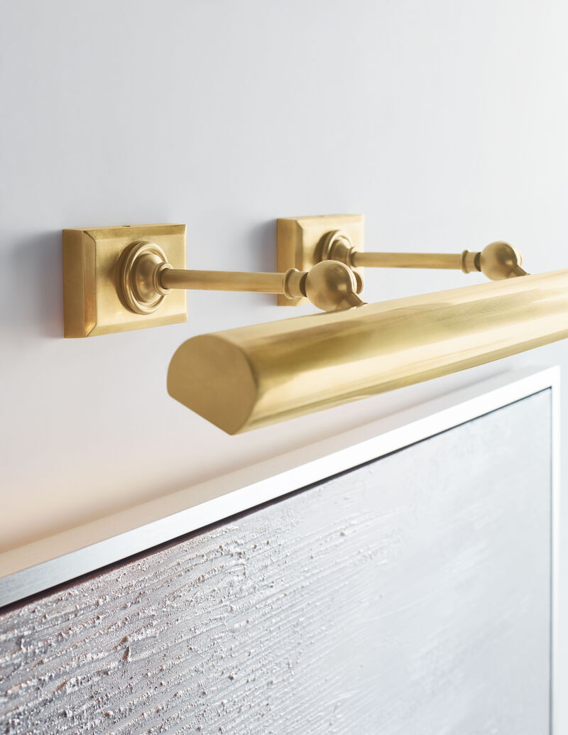 24" Cabinet Maker's Picture Light in Antique Brass