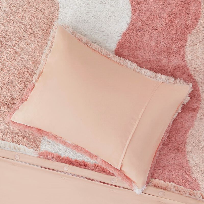 Gracie Mills Serenity Ombre Shaggy Faux Fur Duvet Cover Set - King/Cal King