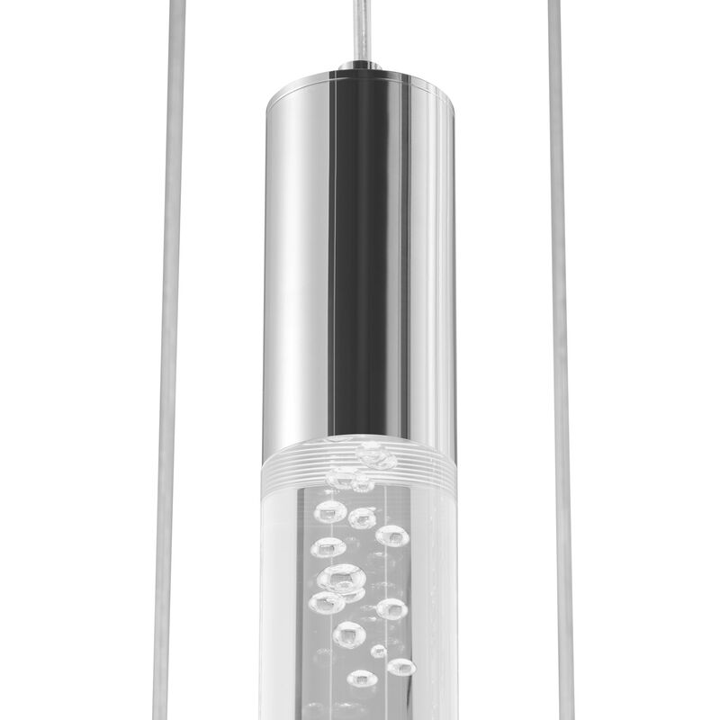 Sparkling Night Chandelier Chrome Metal and Acrylic 9 LED Light Dimmable