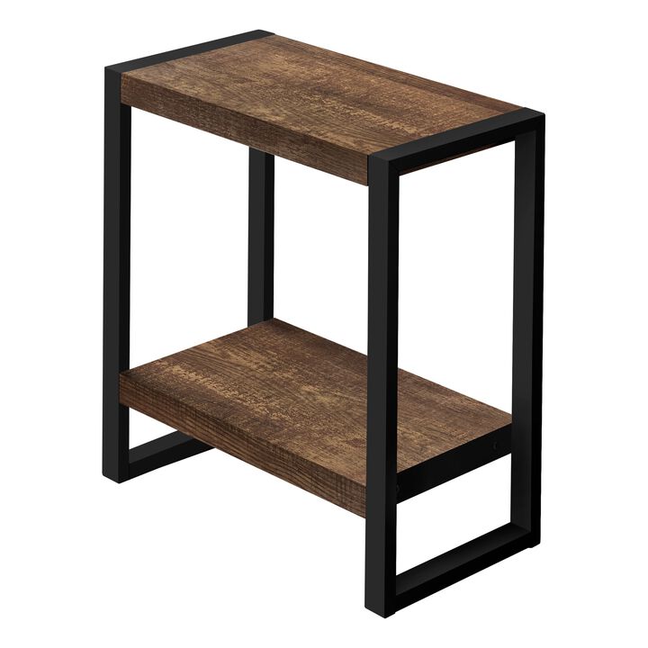Monarch Specialties I 2852 Accent Table, Side, End, Nightstand, Lamp, Living Room, Bedroom, Metal, Laminate, Brown, Black, Contemporary, Modern