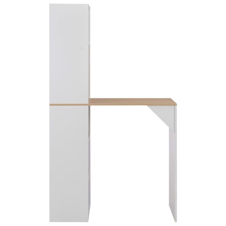 vidaXL Bar Table with Cabinet White 45.3"x23.2"x78.7"