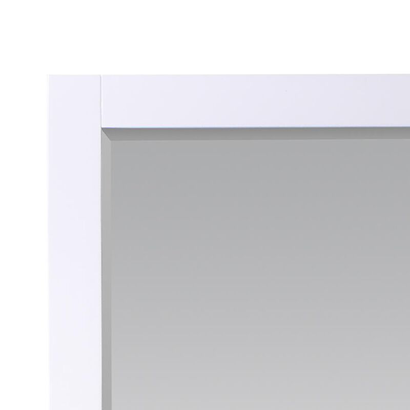 Altair 34 Rectangular Bathroom Wood Framed Wall Mirror in White