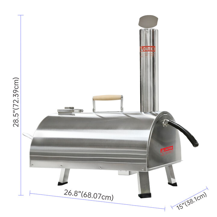 Streamdale 12" Portable Rotatable Wood Fired Pizza Oven