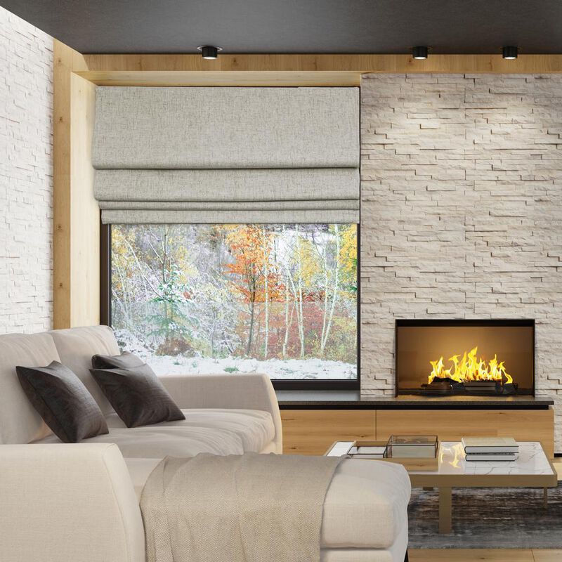 Versailles Augustus Cordless Roman Blackout Shades For Windows Insides/Outside Mount 31" x 63" Linen
