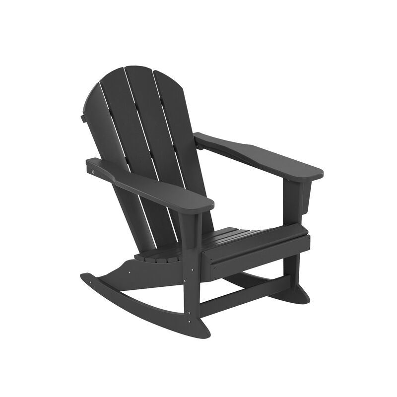 WestinTrends 3-Piece Outdoor Patio Rocking Adirondack Chairs with Side Table Set