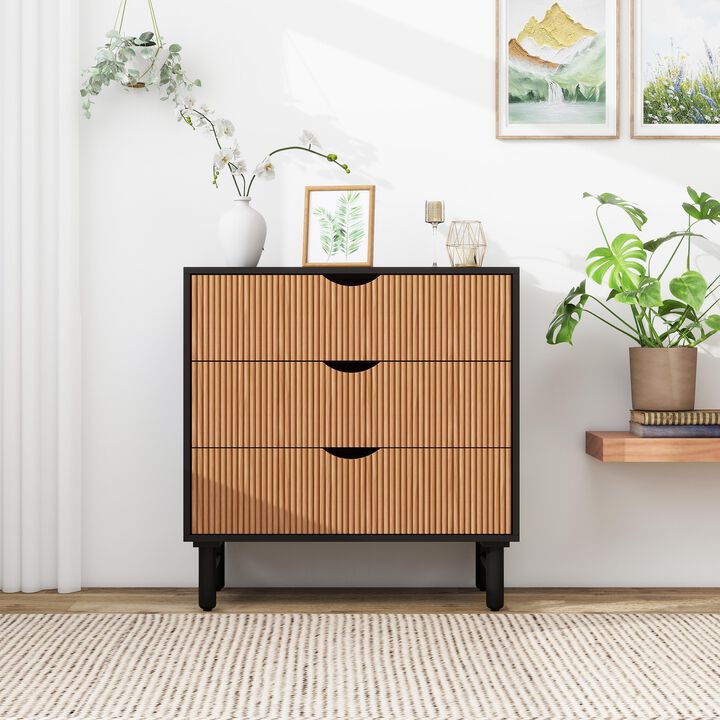 MONDAWE 3 Drawer Cabinet,handle-free Cabinet Suitable for Bedroom, Living Room, Study, Dining Room