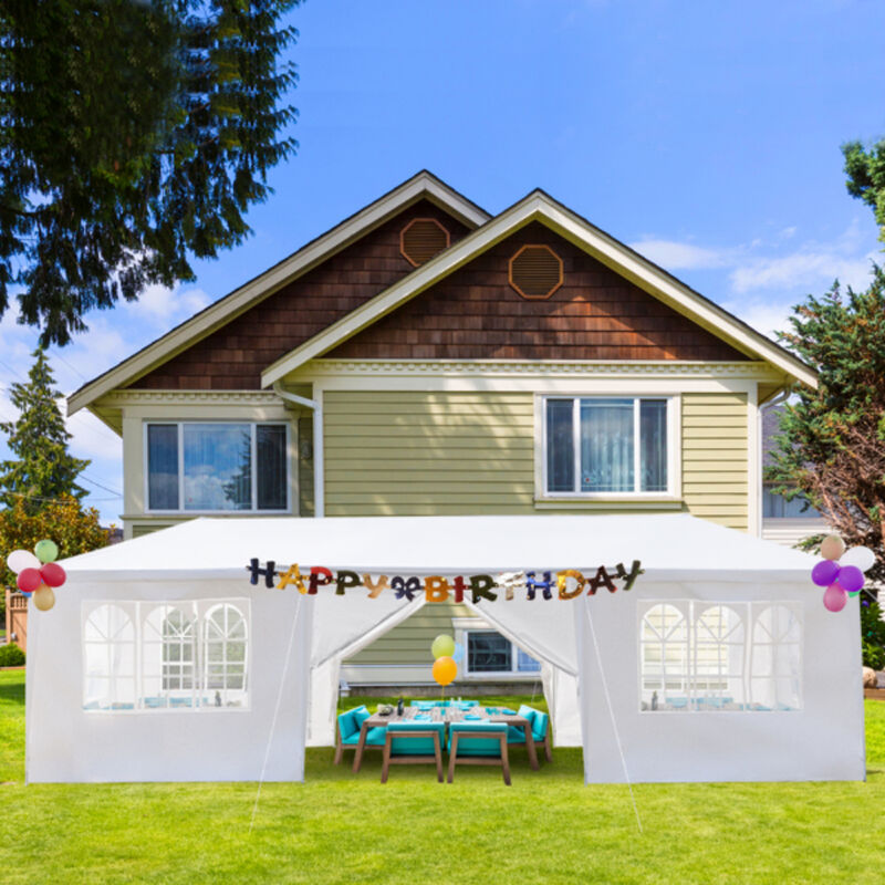 Outdoor Party Tent with 8 Removable Sidewalls and Waterproof Canopy