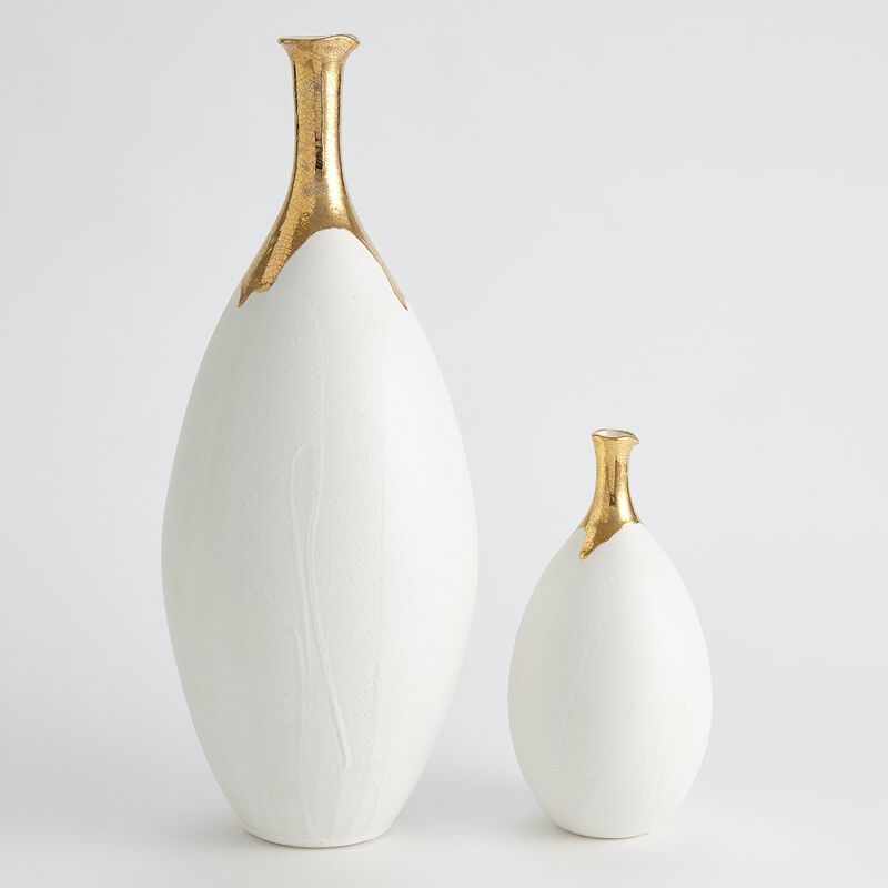 Large Dipped Golden Crackle Vase