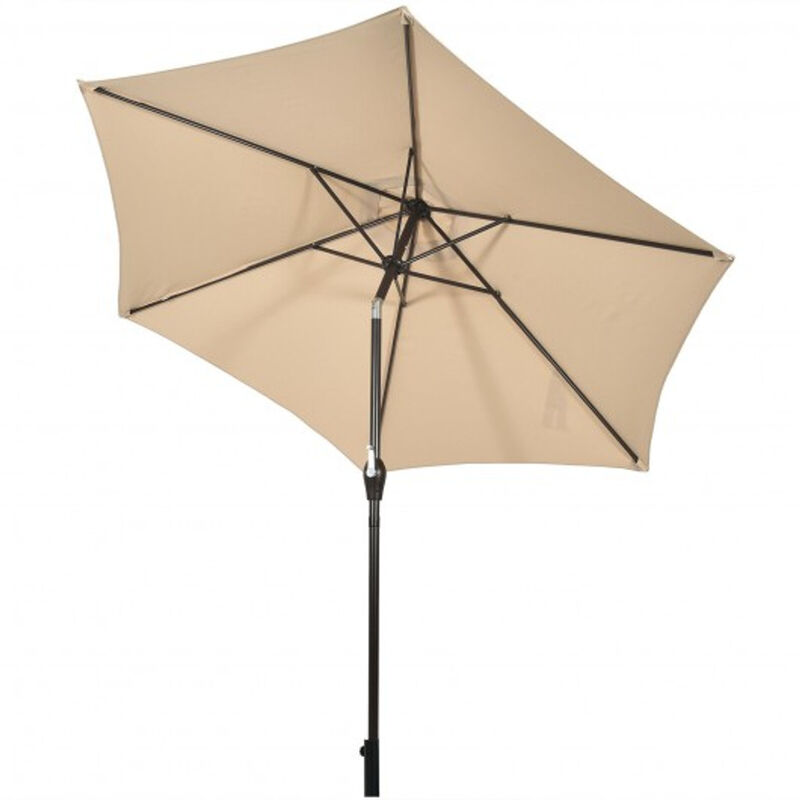 10 ft Outdoor Market Patio Table Umbrella Push Button Tilt Crank Lift