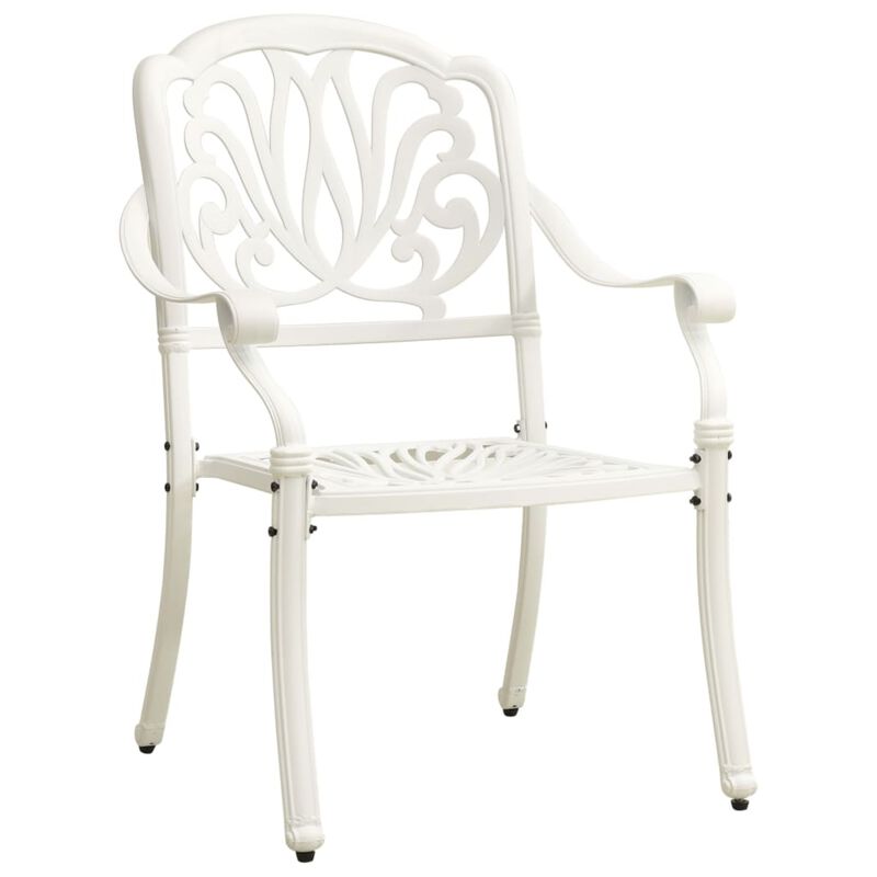 vidaXL 3 Piece Bistro Set Cast Aluminum White