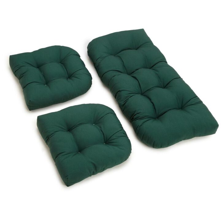 Blazing Needles U-Shaped Twill Tufted Settee Cushion Set (Set of 3)