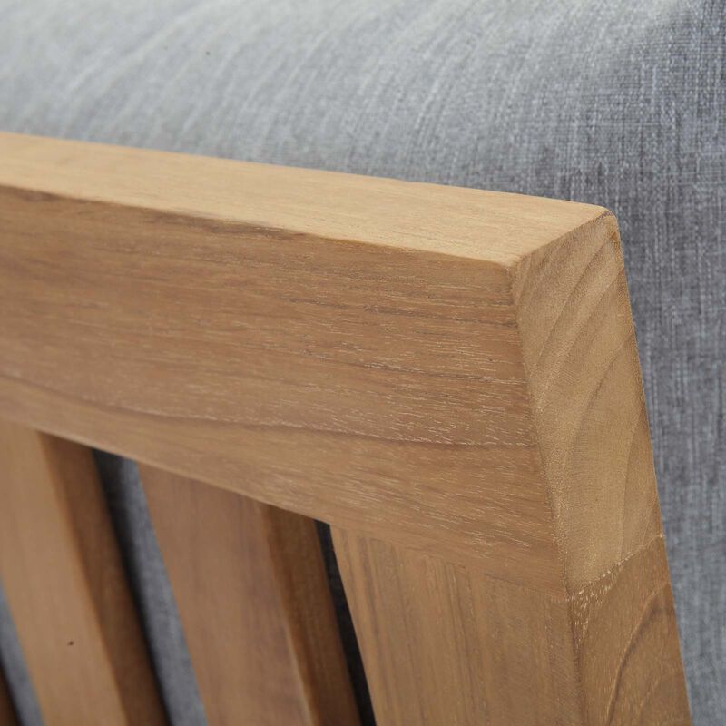 Modway - Marina Outdoor Patio Teak Right-Facing Sofa Natural Navy