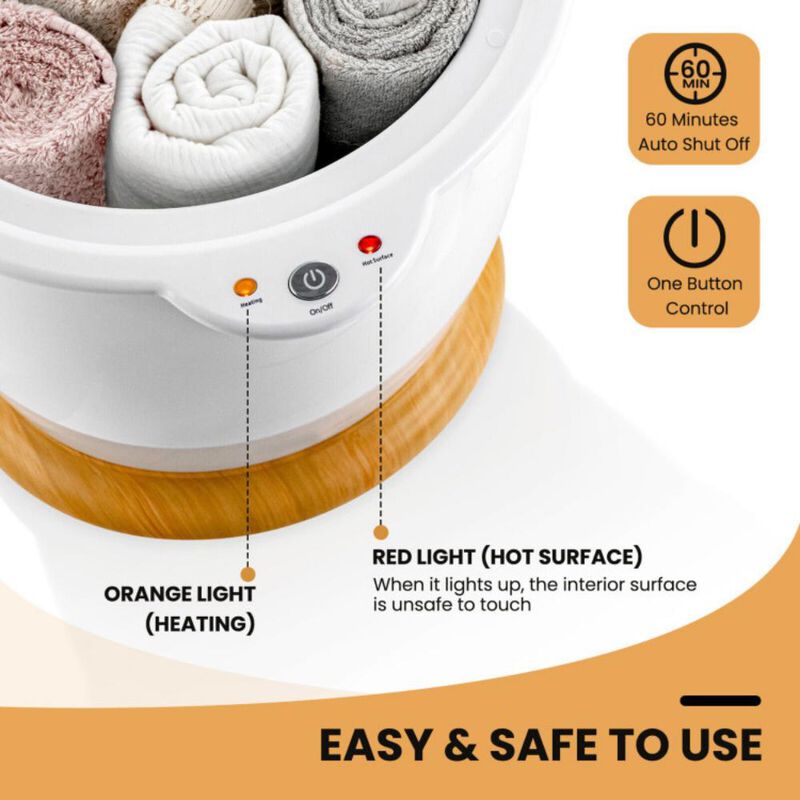 Bathroom Towel Warmer Bucket with Fragrance Holder and Auto Shut