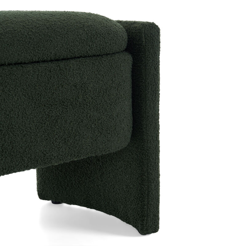 Merax Elegant Boucle Fabric Storage Ottoman Bench