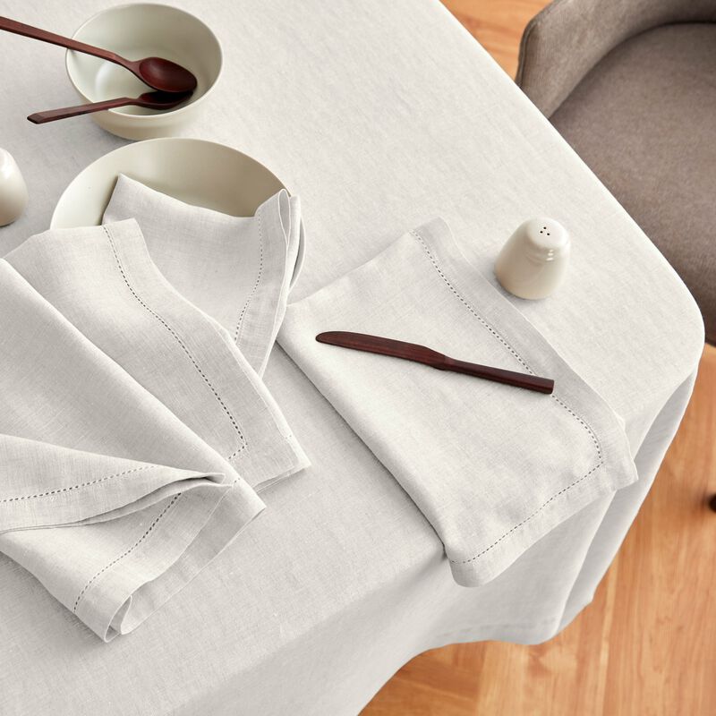 Solino Home 100% Pure Linen Tablecloth | Sonoma Hemstitch