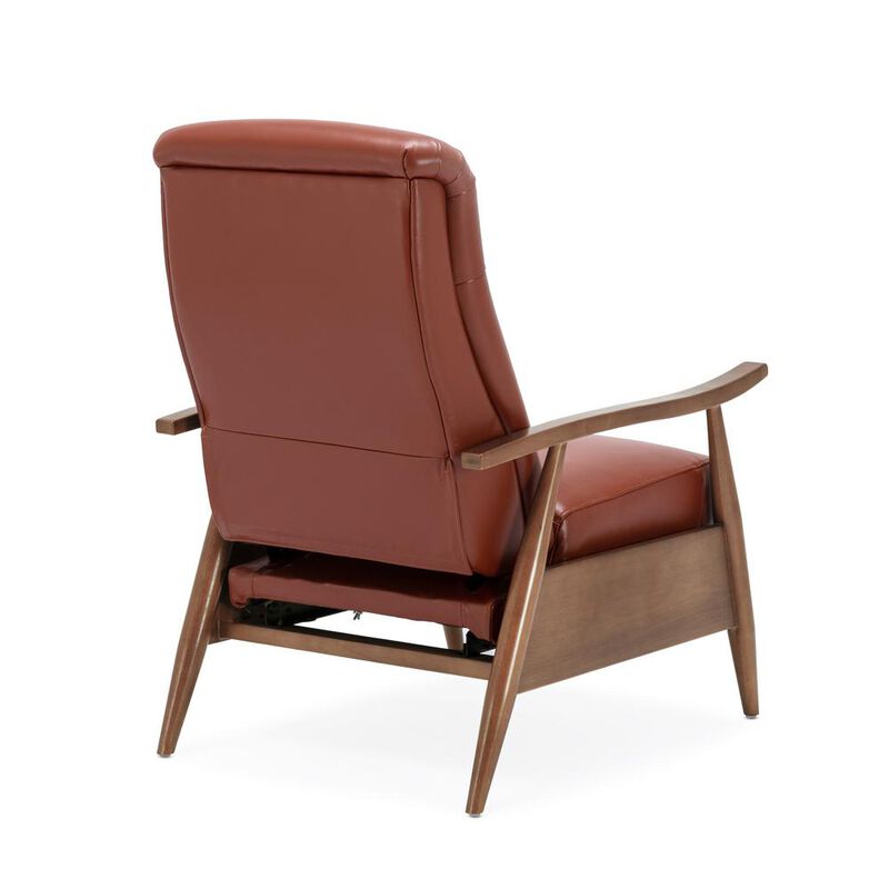 Comfort Pointe Fairview Leather Wood Arm Push Back Recliner - Caramel