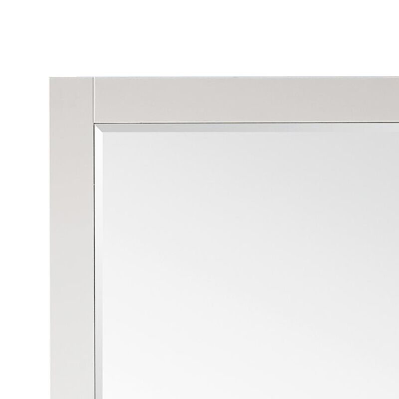 Altair 48 Rectangular Bathroom Wood Framed Wall Mirror in White