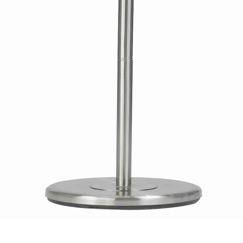 3 Way Torchiere Floor Lamp with Frosted Glass shade and Stable Base, White-Benzara
