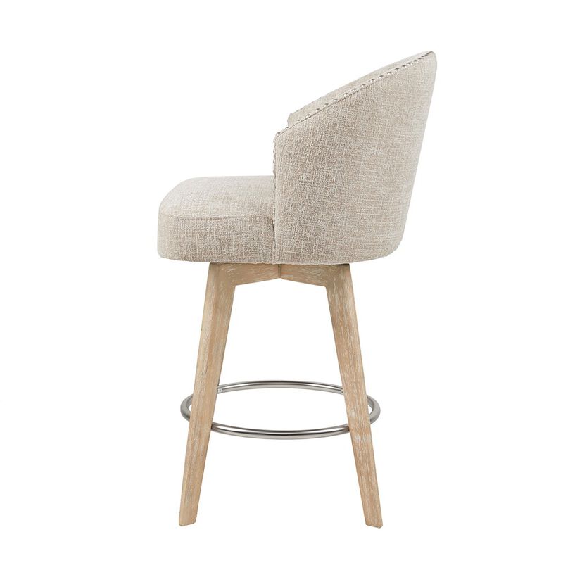 Gracie Mills Esta 360Â° Swivel Elegance Upholstered Counter Stool - 26" Height