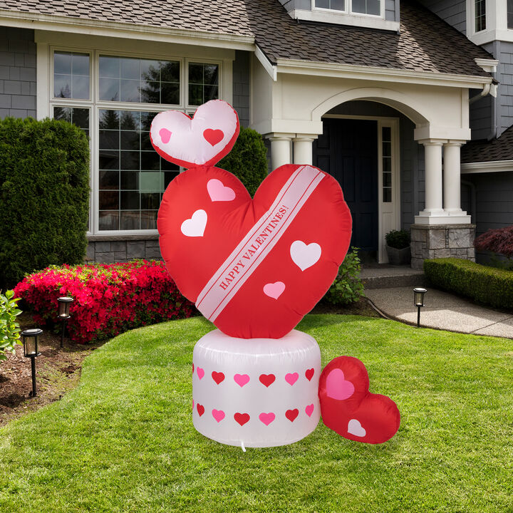 5' Inflatable Lighted Valentine's Day Rotating Heart Outdoor Decoration