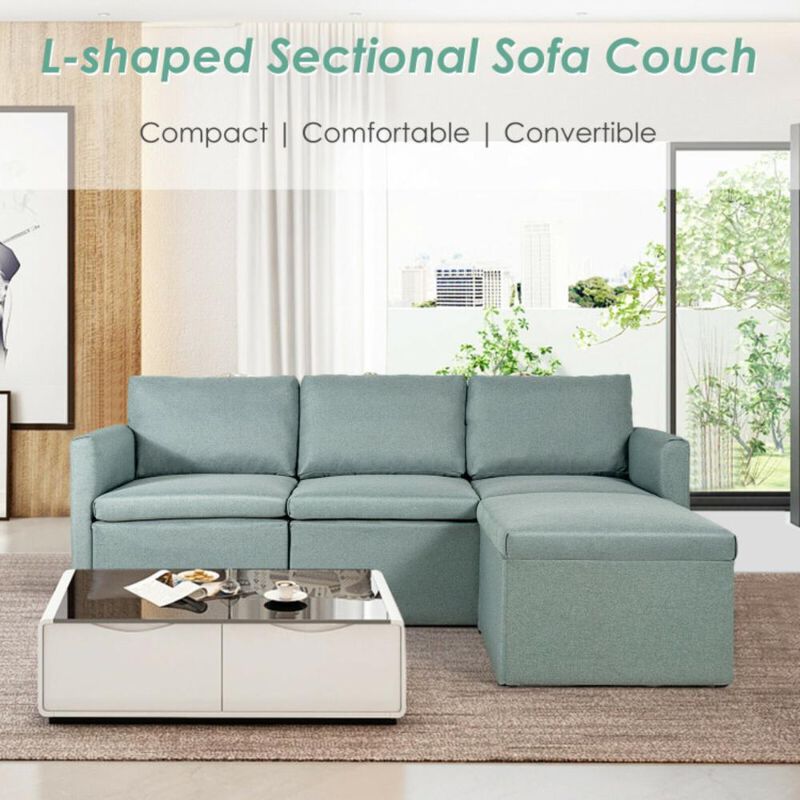 Hivvago Convertible L-Shaped Sectional Sofa Couch with Reversible Chaise