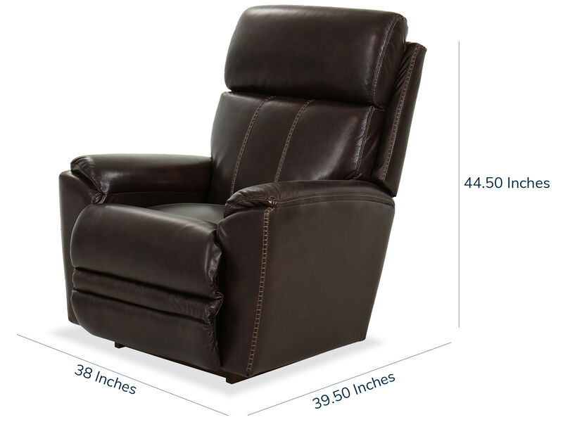 Talladega Chestnut Leather Rocking Recliner