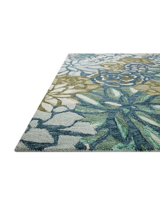 Cura CUR02 Teal/Multi 18" x 18" Sample Rug